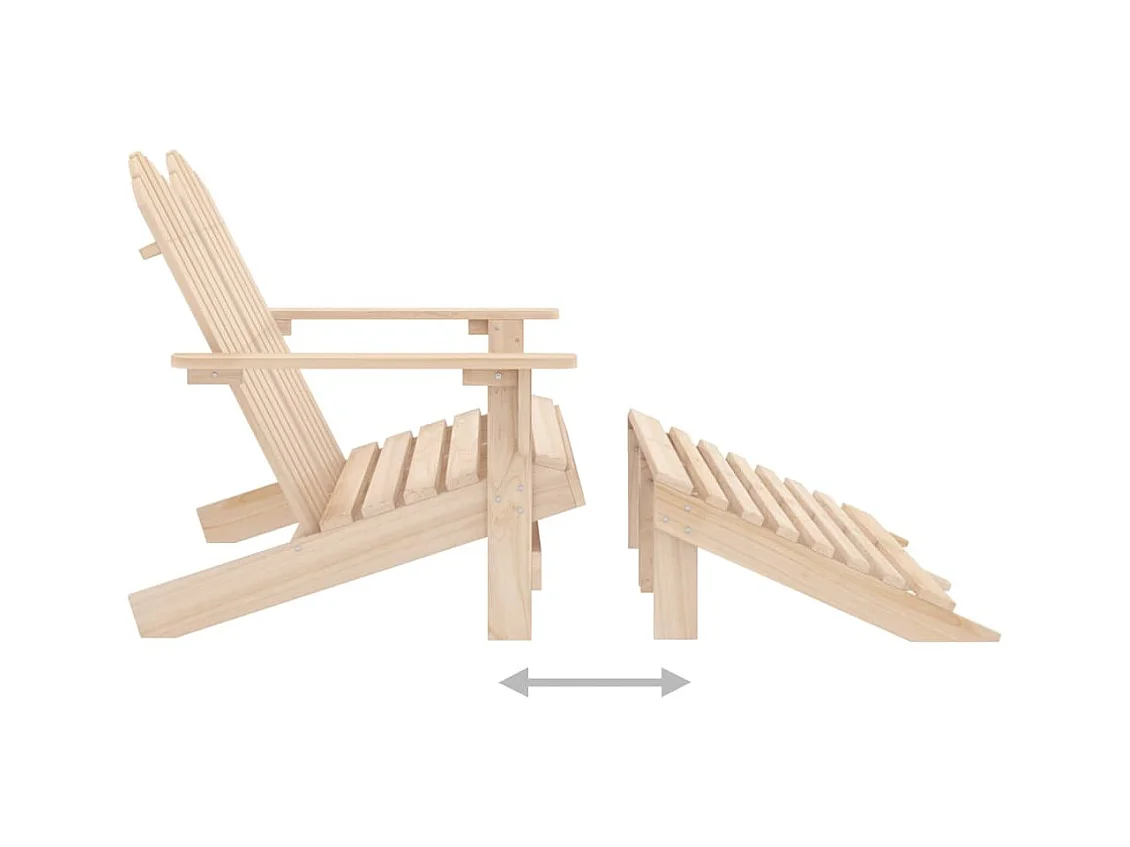 Chaise de jardin Adirondack 2 places et repose-pied sapin