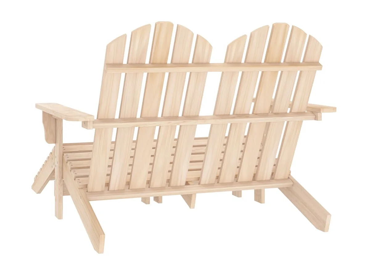 Chaise de jardin Adirondack 2 places et repose-pied sapin