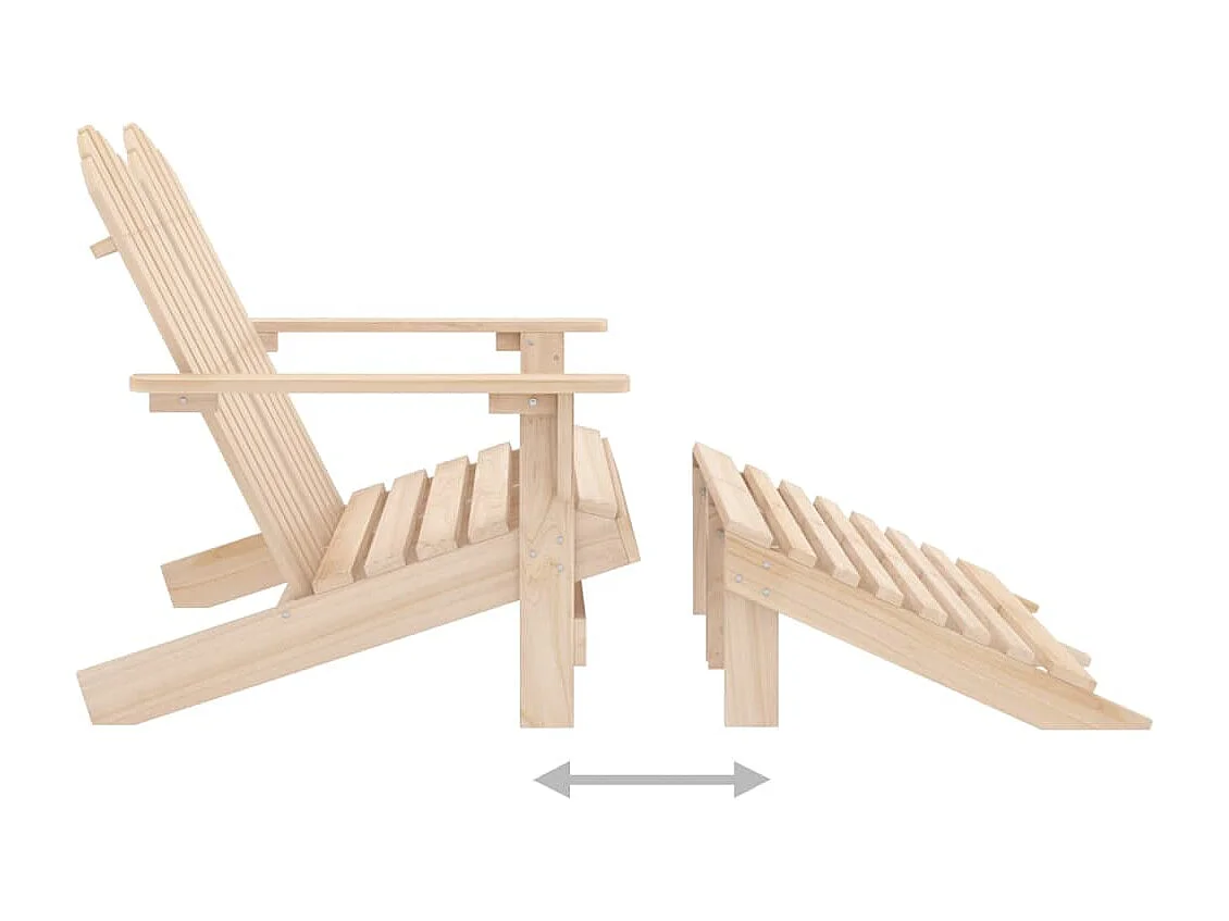 Chaise de jardin Adirondack 2 places et repose-pied sapin