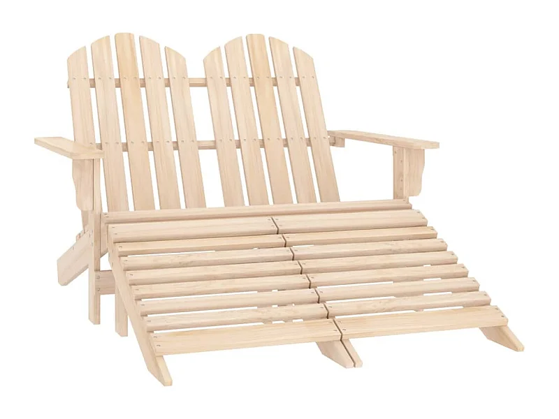 Chaise de jardin Adirondack 2 places et repose-pied sapin