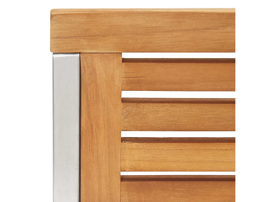 Set di 2 sedie da giardino con cuscini in teak massello e acciaio