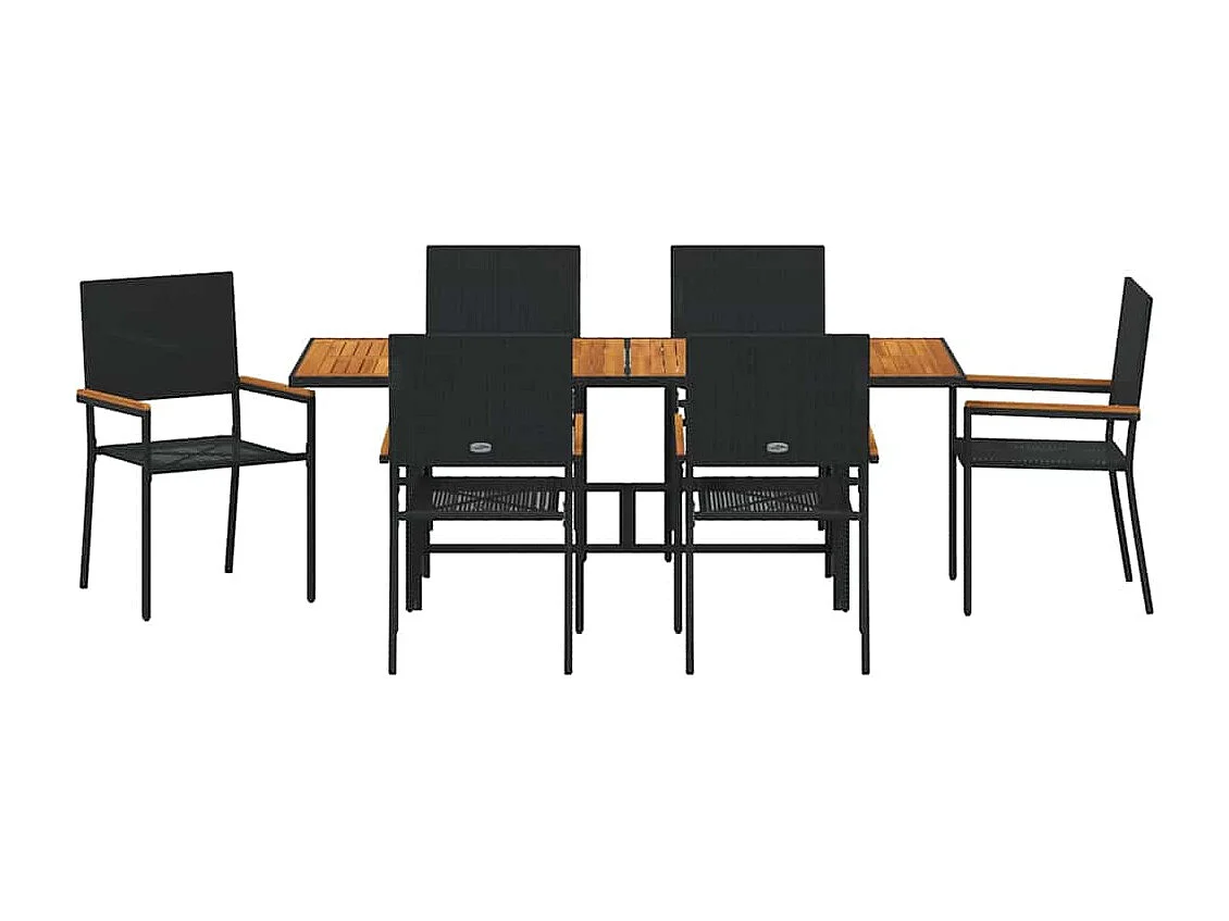 7-delige tuinset zwart, bruin