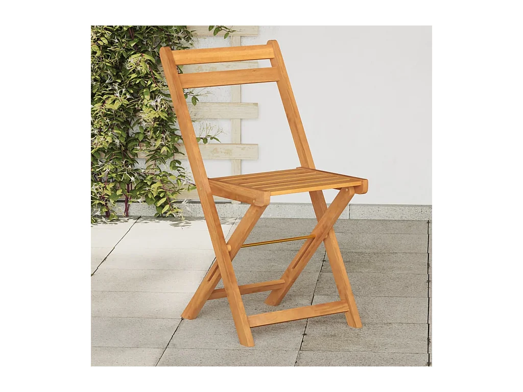 Set di 8 sedie pieghevoli da bistrot in legno massello di acacia