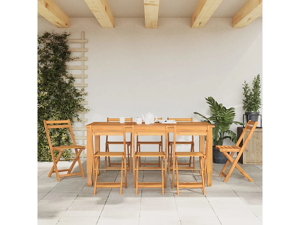 Opvouwbare bistrostoelen set van 8 massief acaciahout