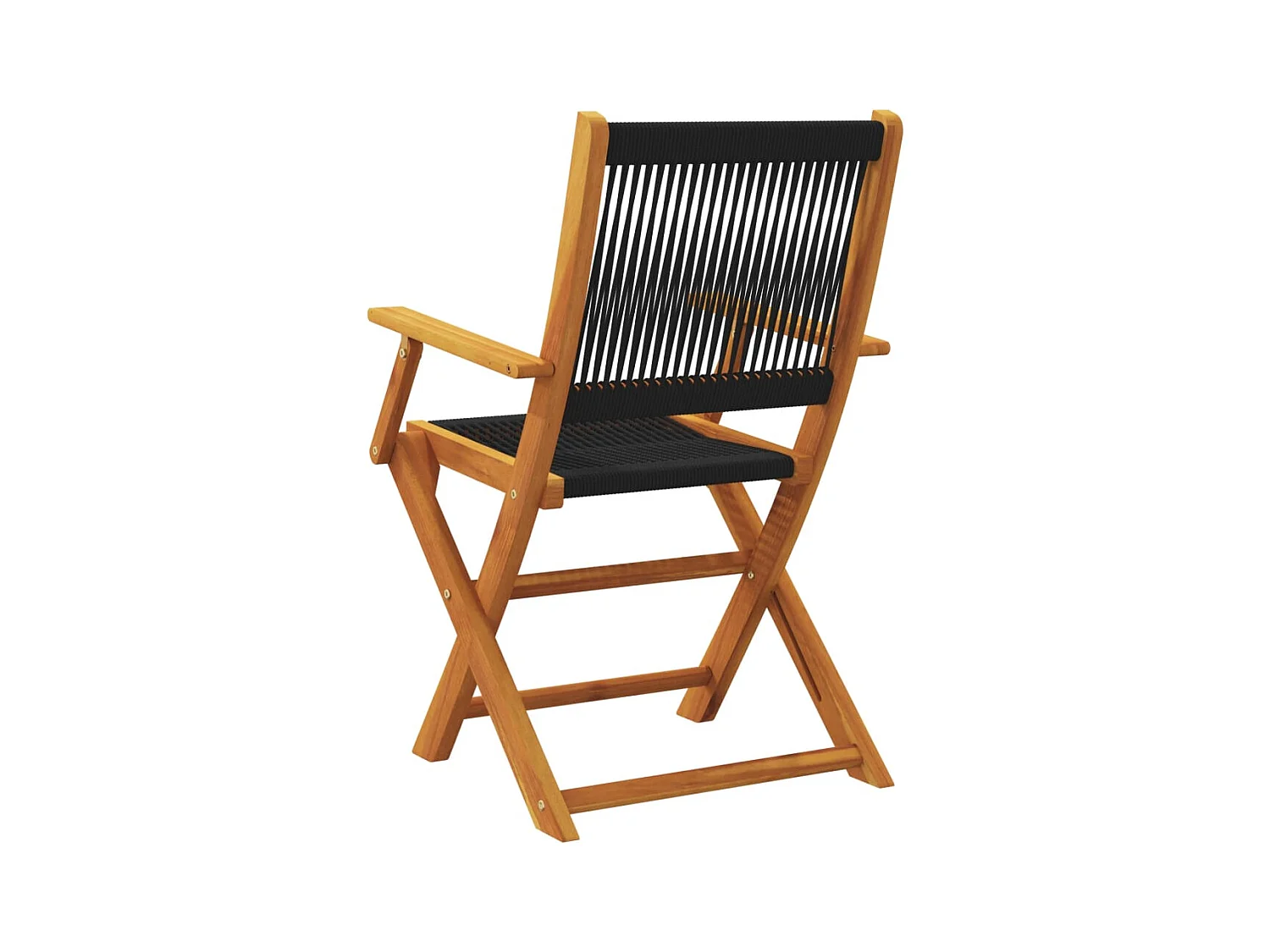 Opvouwbare tuinstoelen set van 8 zwart massief acaciahout