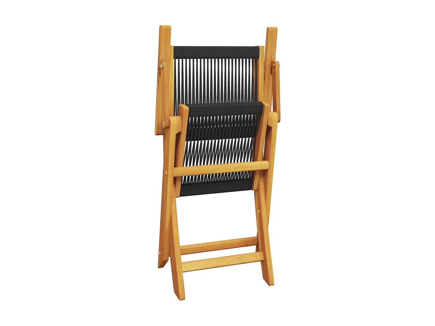 Opvouwbare tuinstoelen set van 8 zwart massief acaciahout