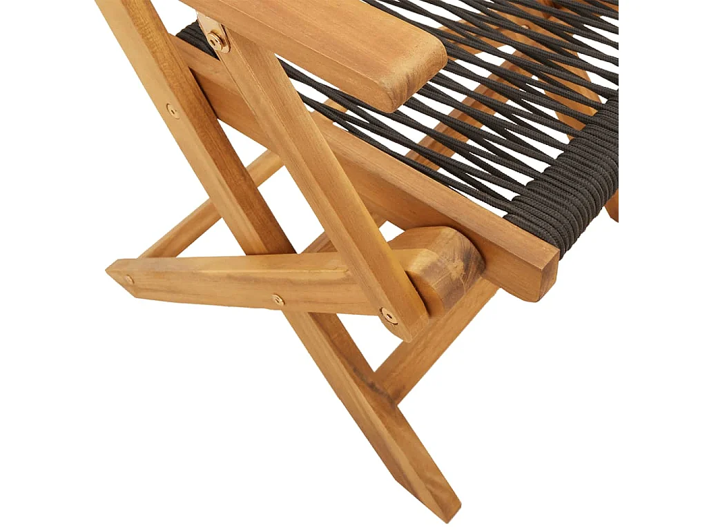 Klappbare Gartenstühle 8er-Set aus schwarzem massivem Akazienholz