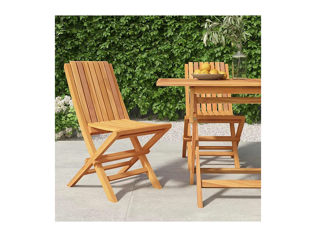 Opvouwbare tuinstoelen set van 2 47x47x89cm massief teakhout