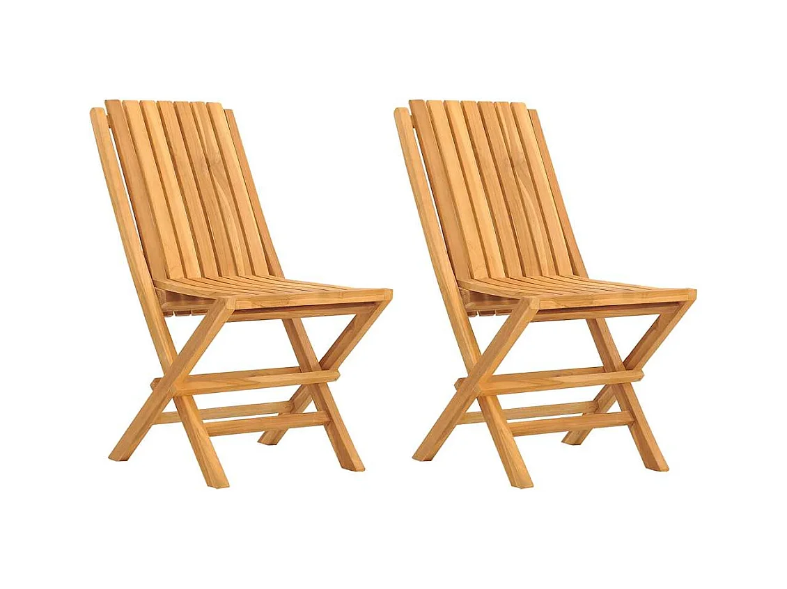 Opvouwbare tuinstoelen set van 2 47x47x89cm massief teakhout