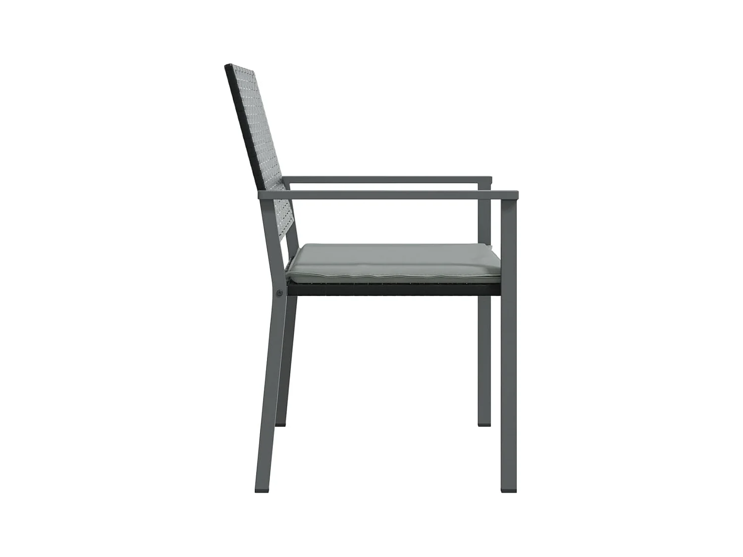 Tuinstoelen en kussens set van 4 zwart 54x62,5x89 cm rotan