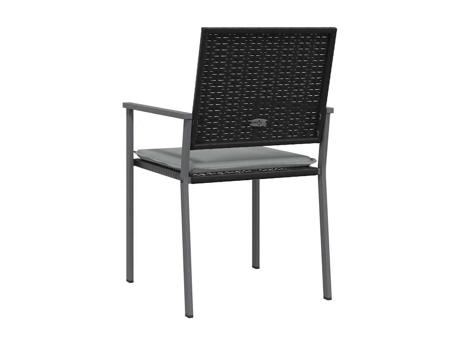 Tuinstoelen en kussens set van 4 zwart 54x62,5x89 cm rotan