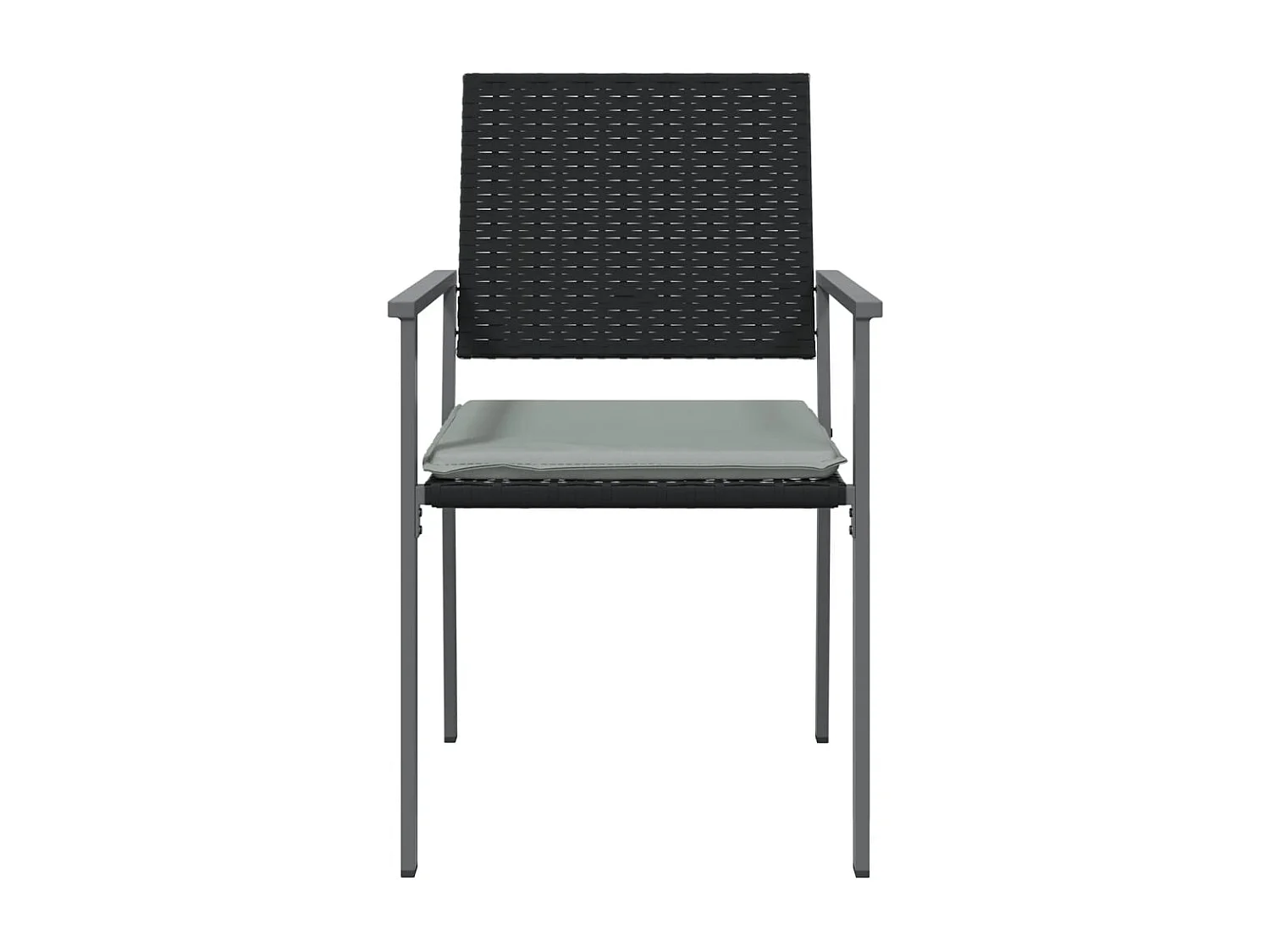 Chaises de jardin et coussins lot de 4 noir 54x62,5x89 cm rotin