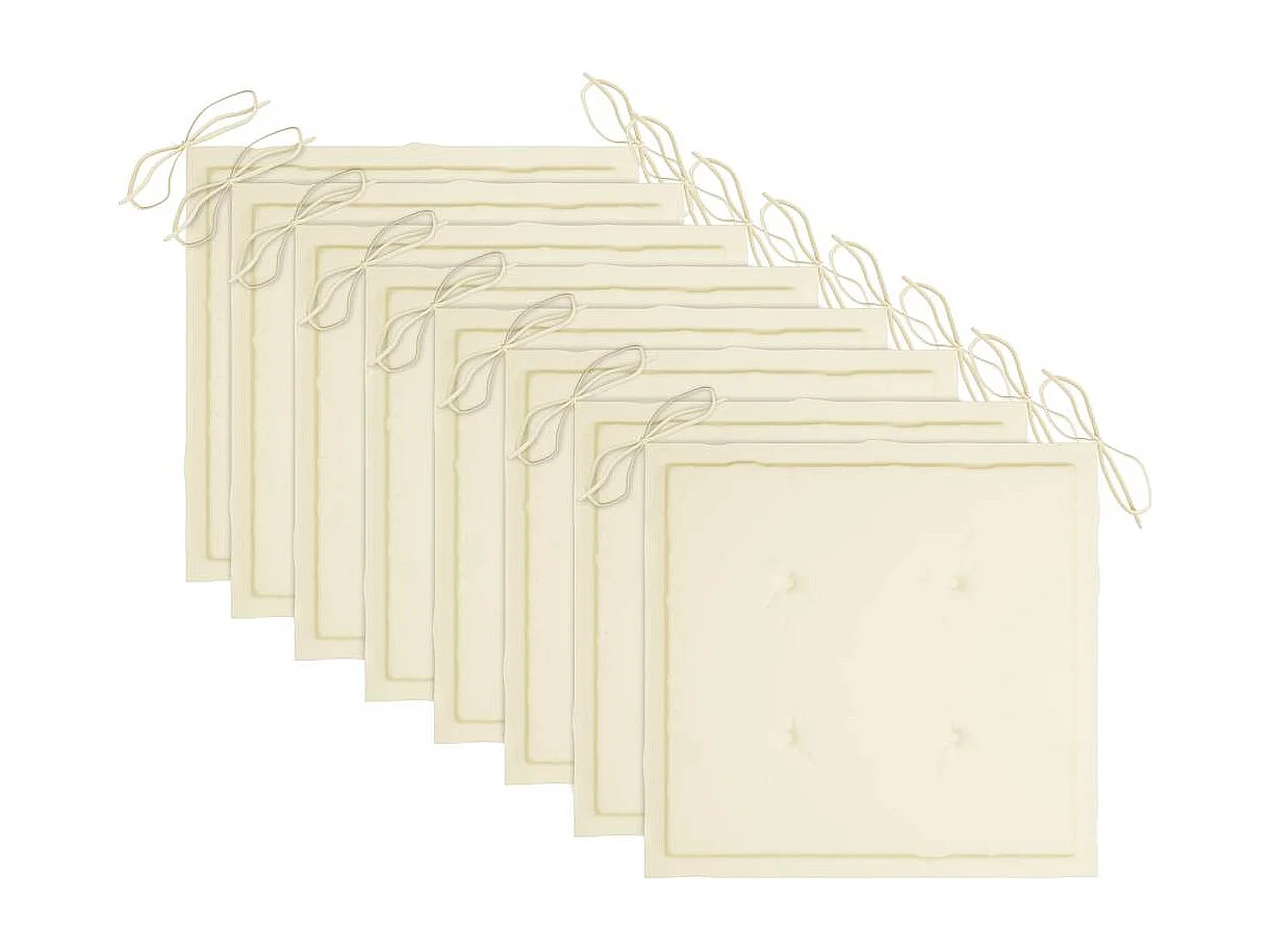 Conjunto de 8 sillas de jardín plegables con cojines de madera de acacia