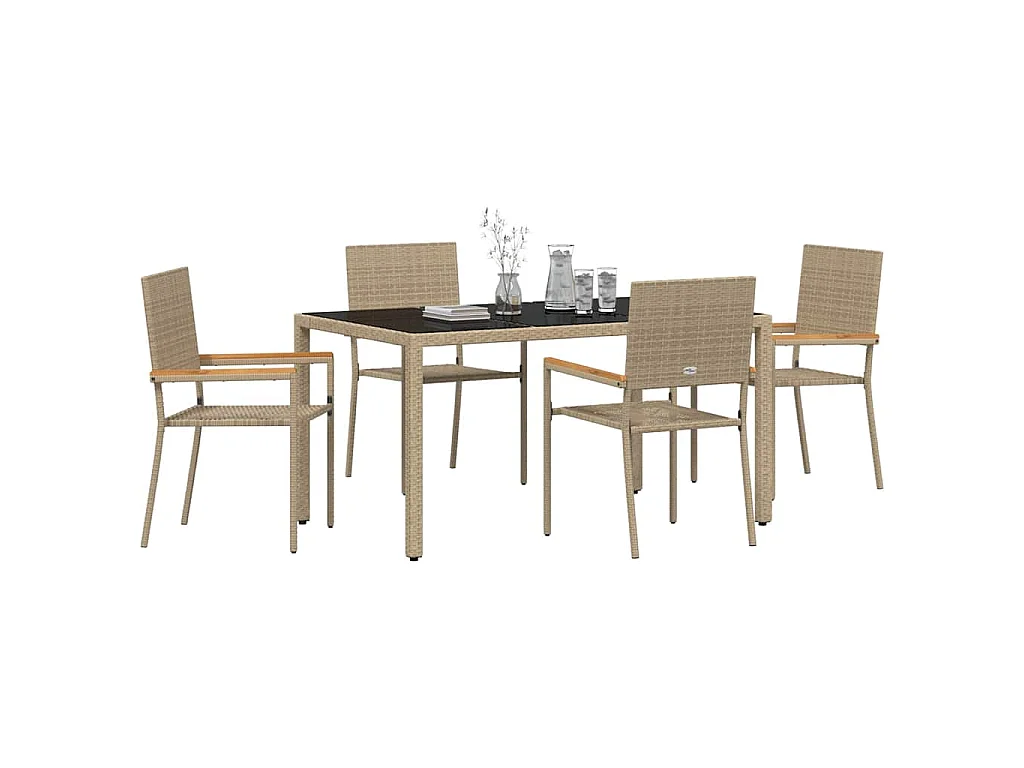 5-delige tuinset beige