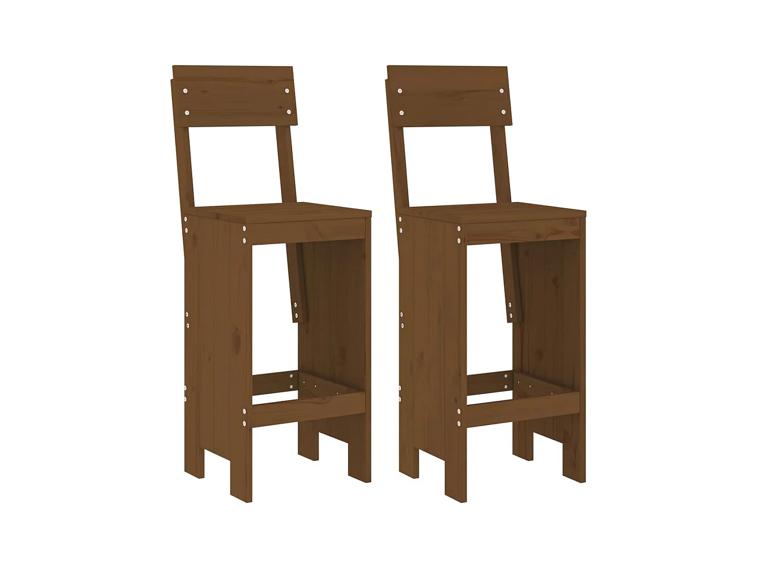Set di 2 sgabelli, marrone miele, 40x48,5x115,5 cm, legno di pino massello