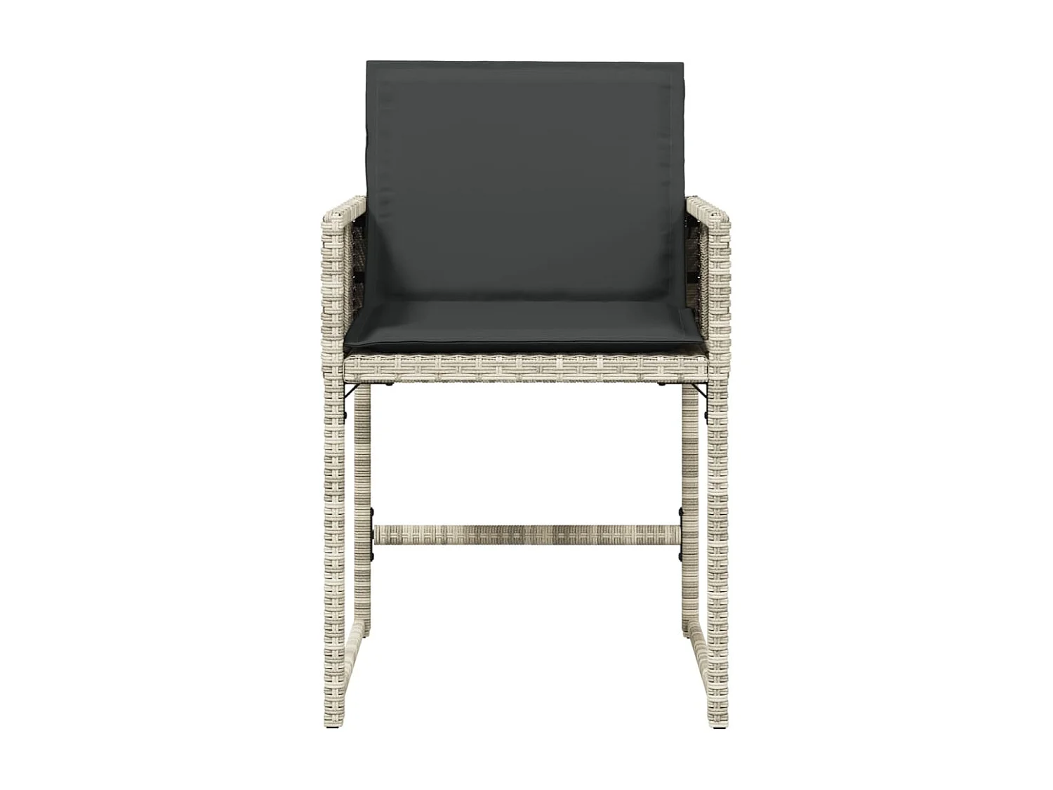 Chaises de jardin avec coussins lot de 4 gris clair poly rotin