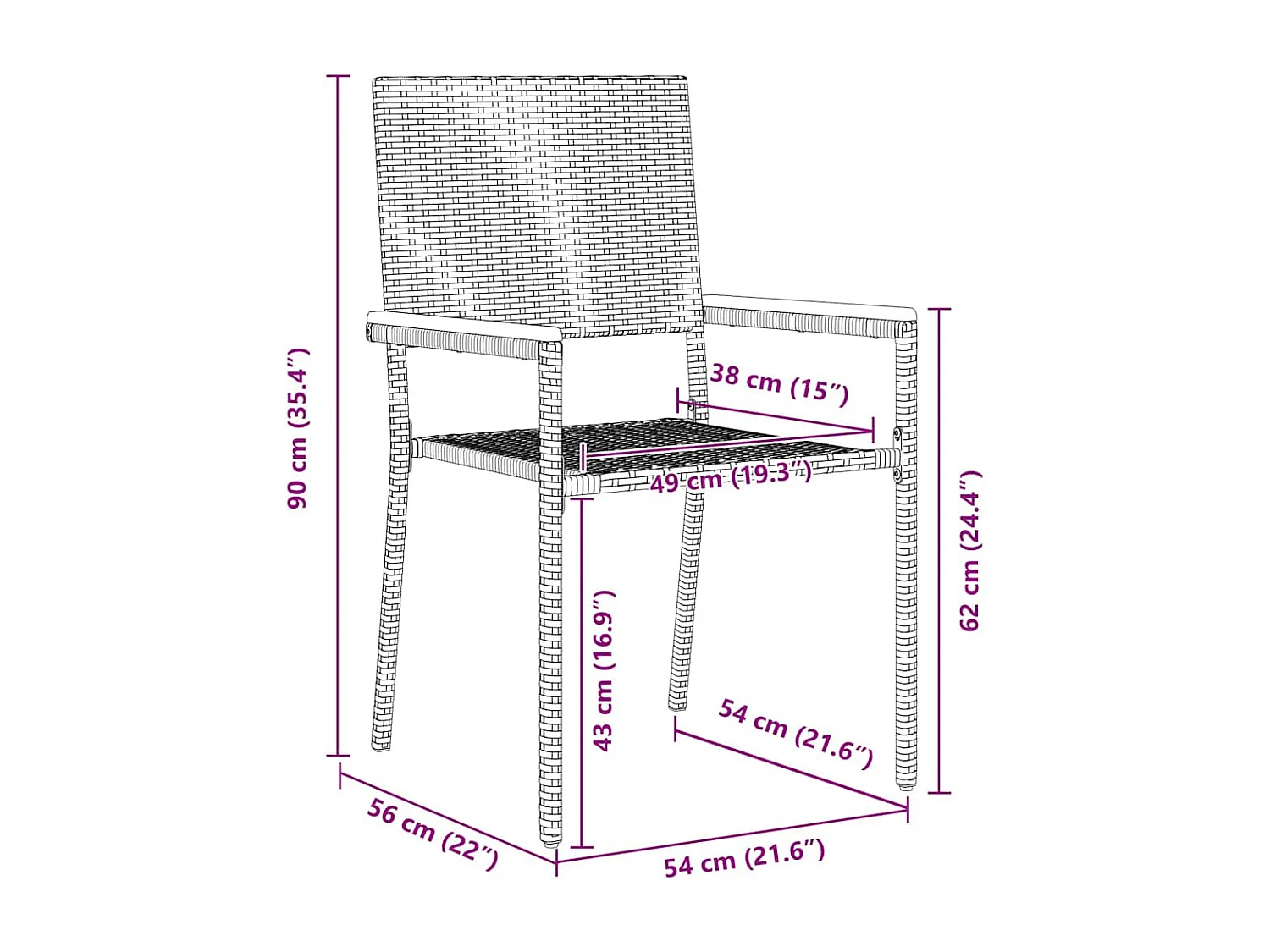 Set da pranzo da giardino 5 pezzi beige