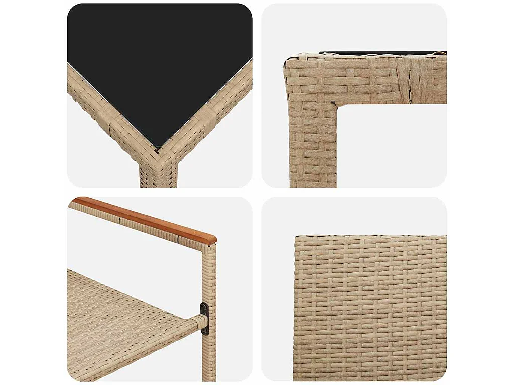 Set da pranzo da giardino 5 pezzi beige