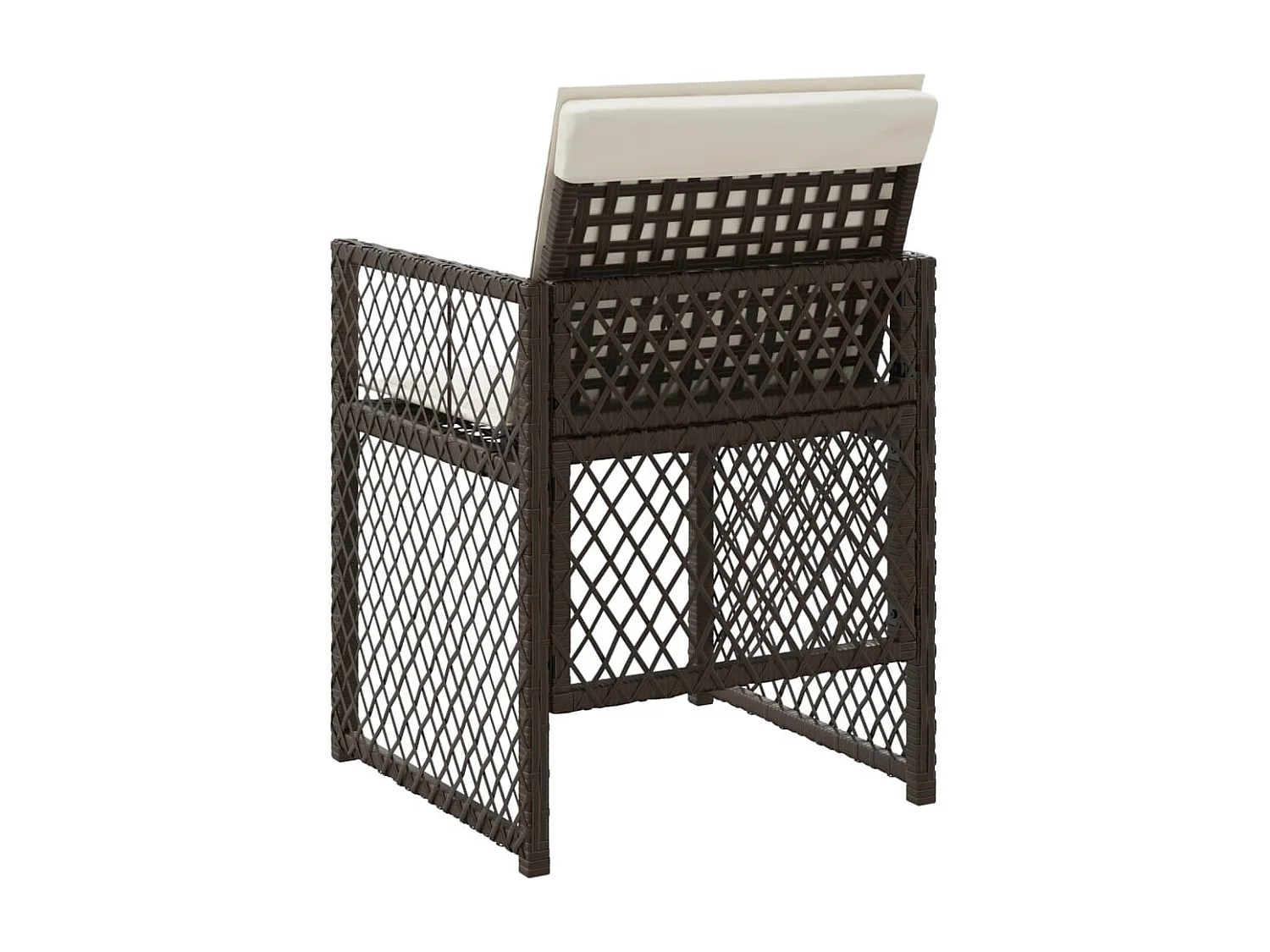 Tuinstoelen met kussens, set van 4, bruin, gevlochten hars