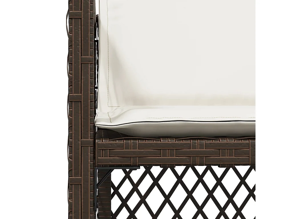 Tuinstoelen met kussens, set van 4, bruin, gevlochten hars