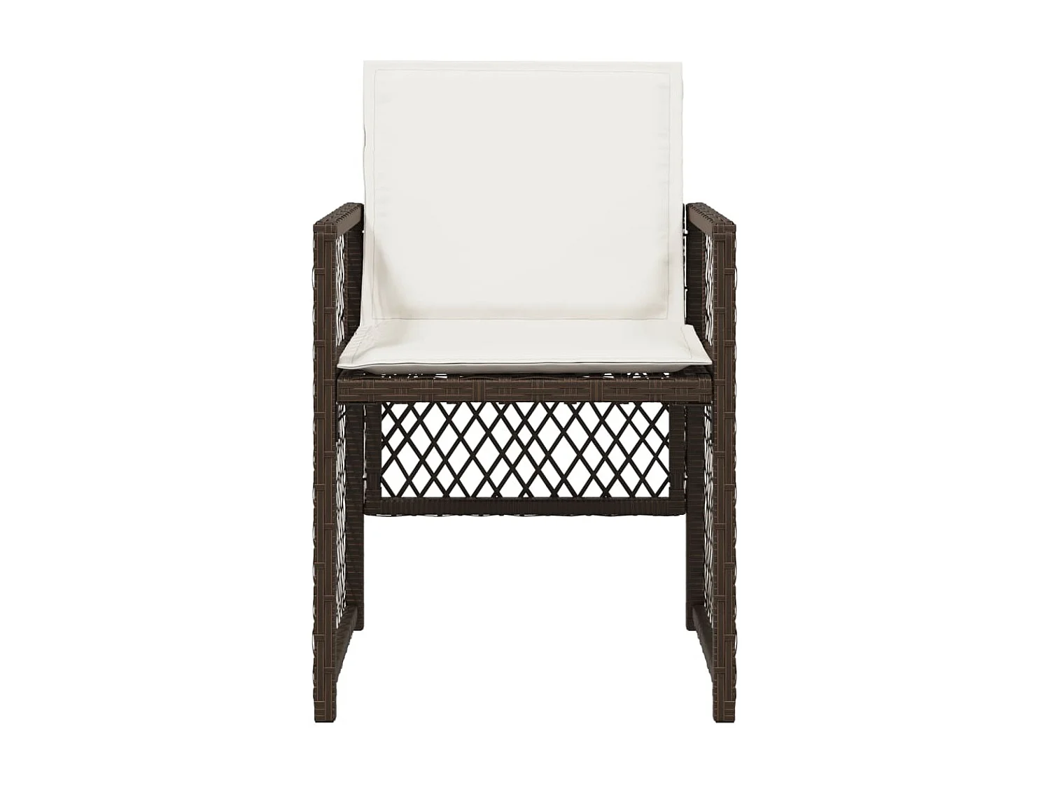 Chaises de jardin avec coussins lot de 4 marron résine tressée