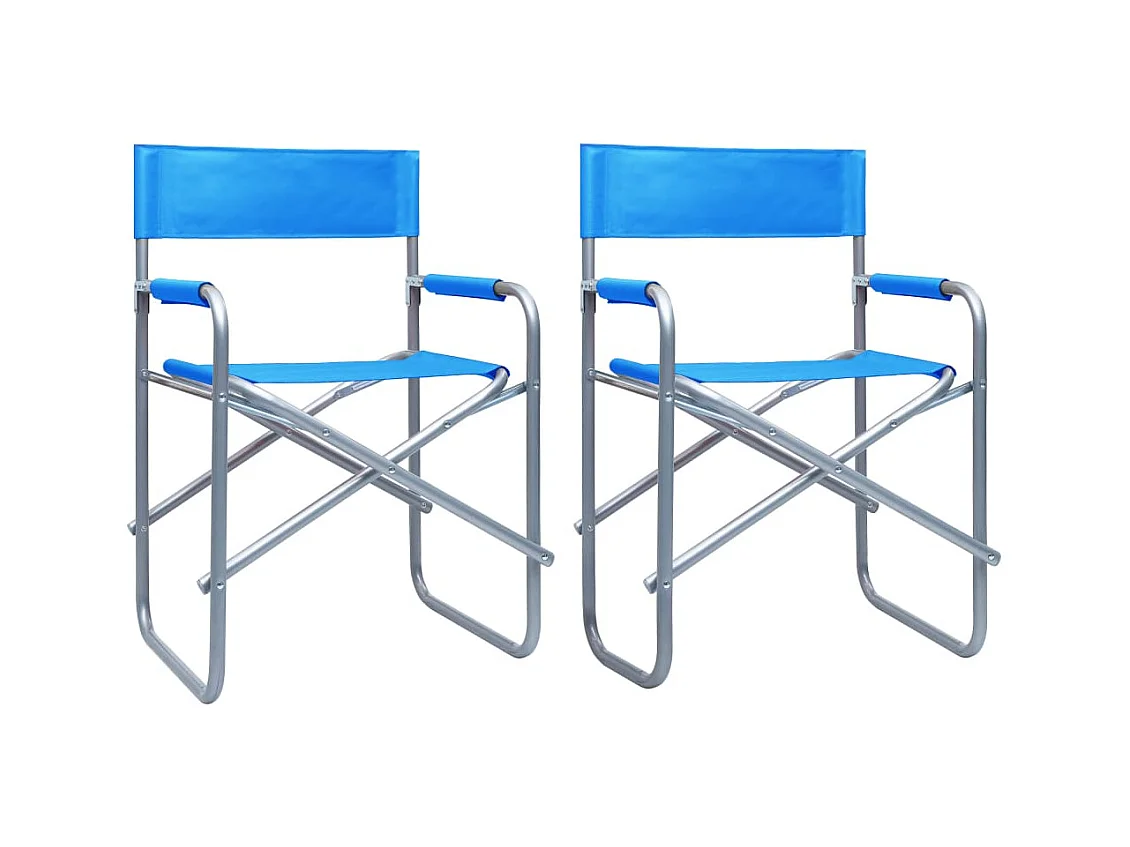 Chaises de metteur en scène lot de 2 Acier Bleu