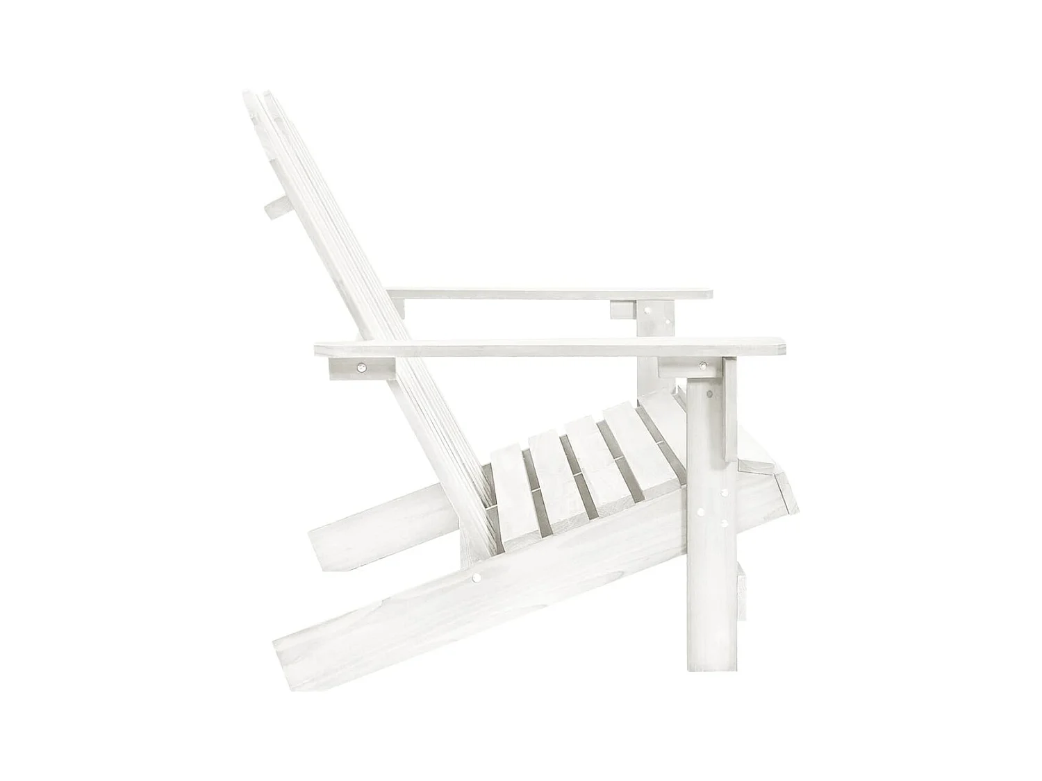 Sedia da giardino Adirondack a 2 posti in legno massello di abete, bianca