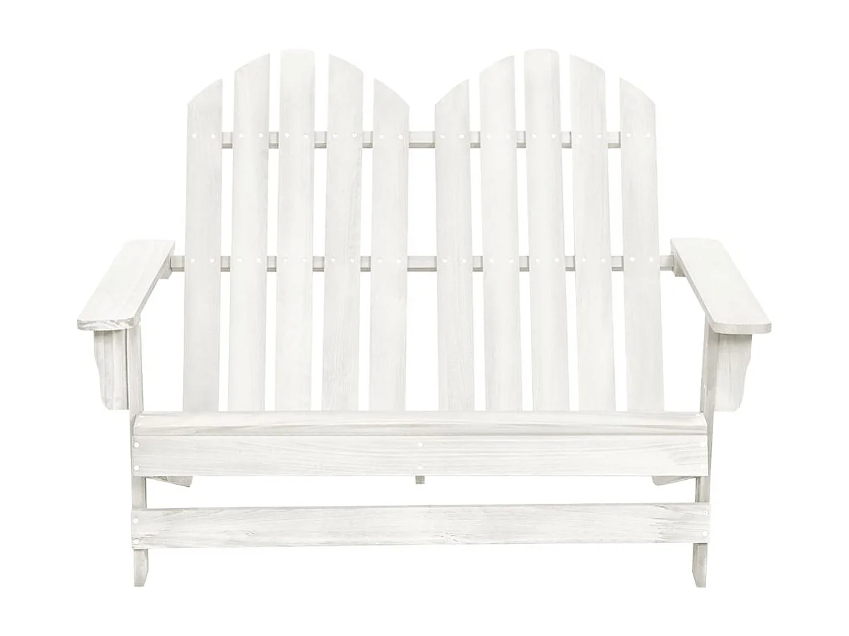 Chaise de jardin Adirondack 2 places bois de sapin massif blanc