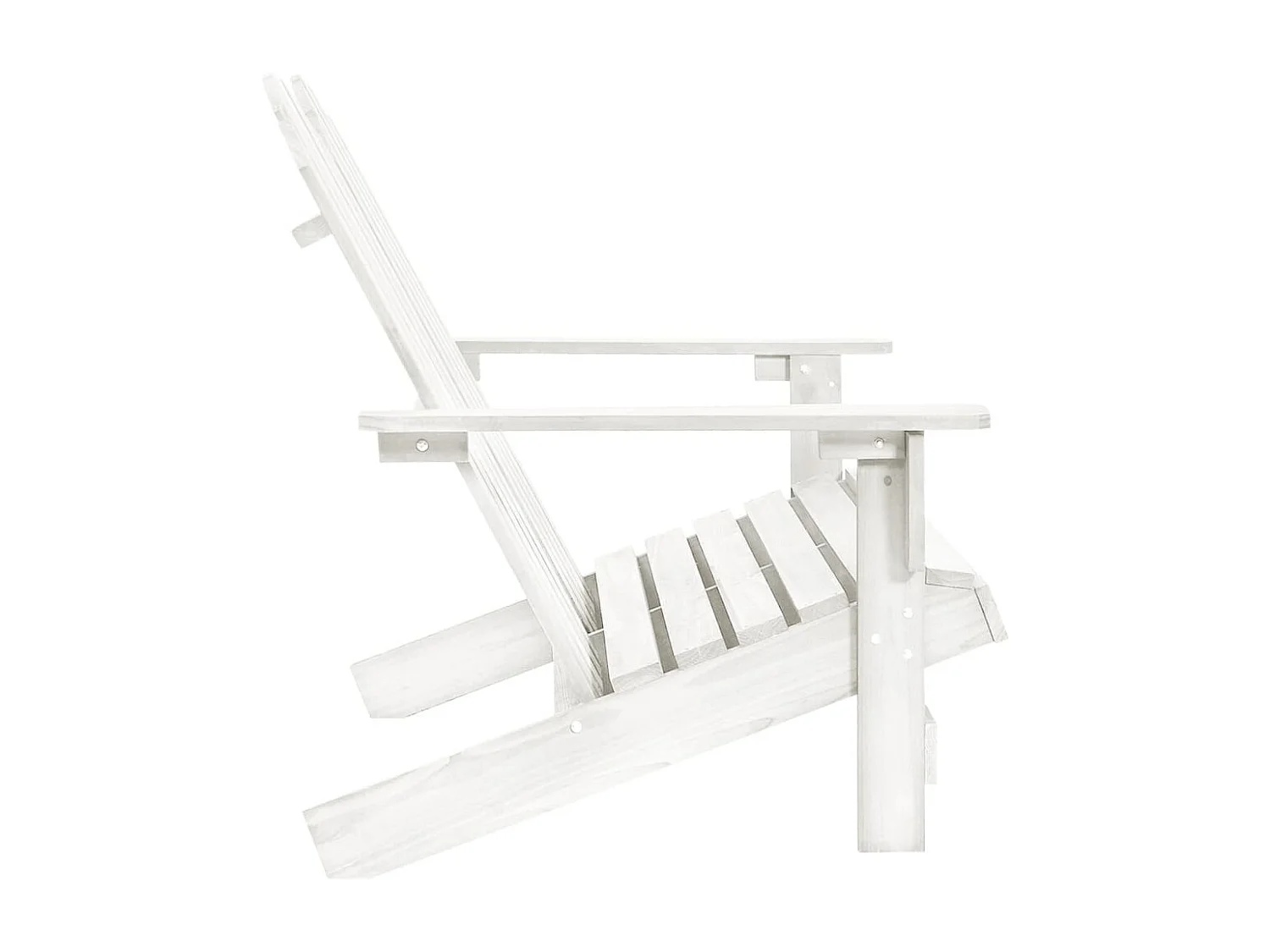 Chaise de jardin Adirondack 2 places bois de sapin massif blanc