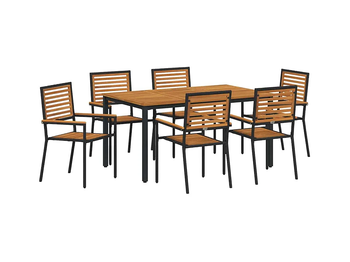 7-delige tuinset zwart