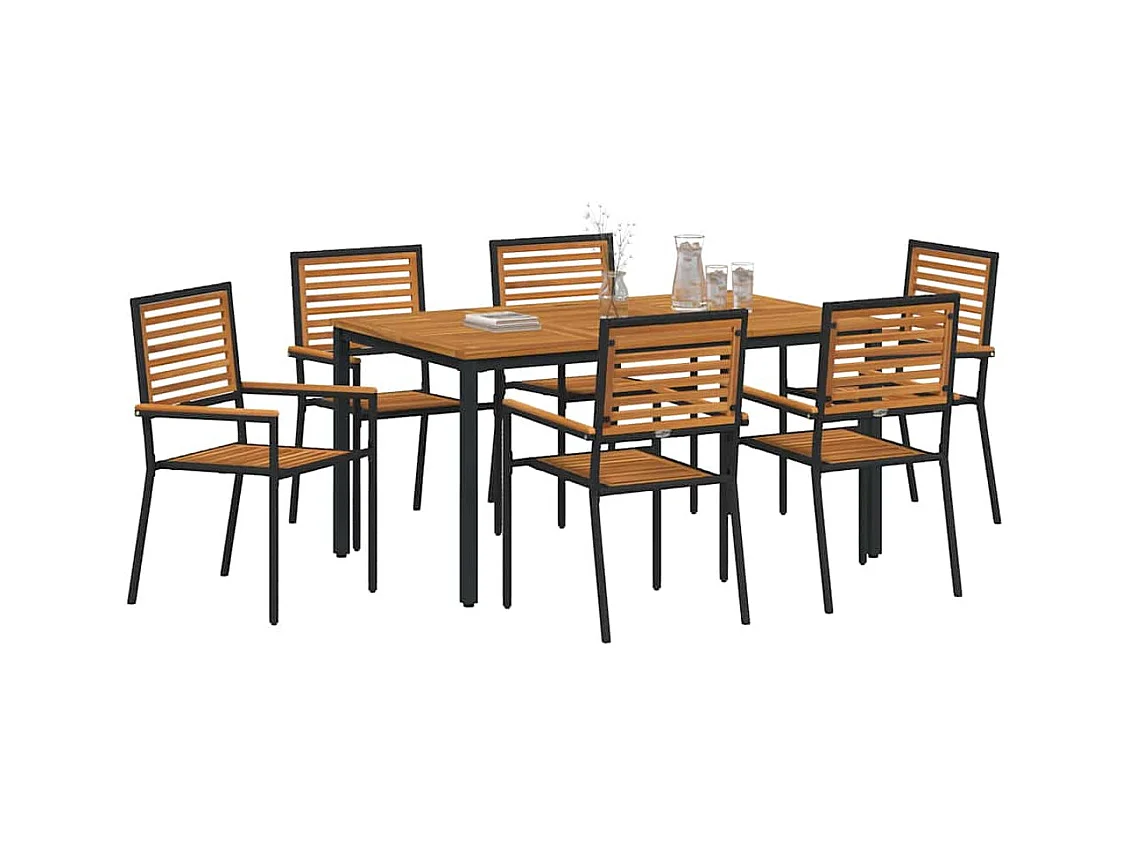 7-delige tuinset zwart