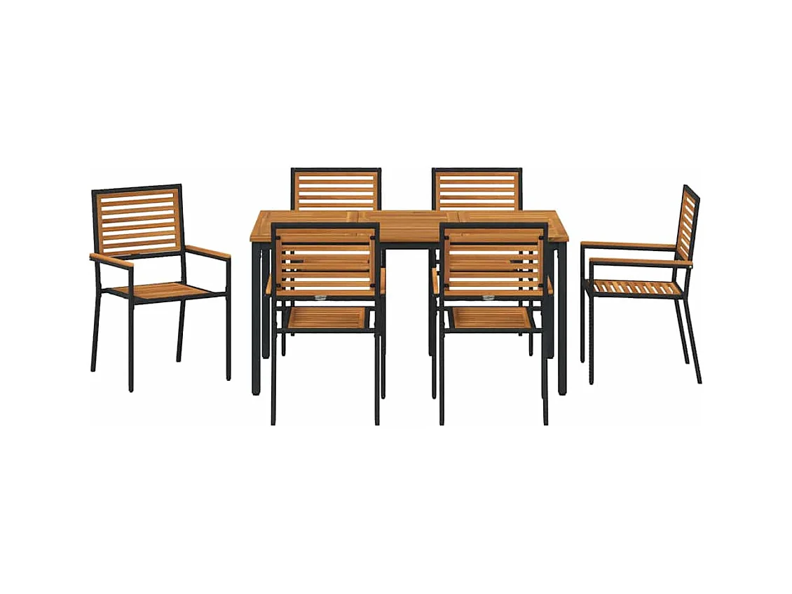 7-delige tuinset zwart