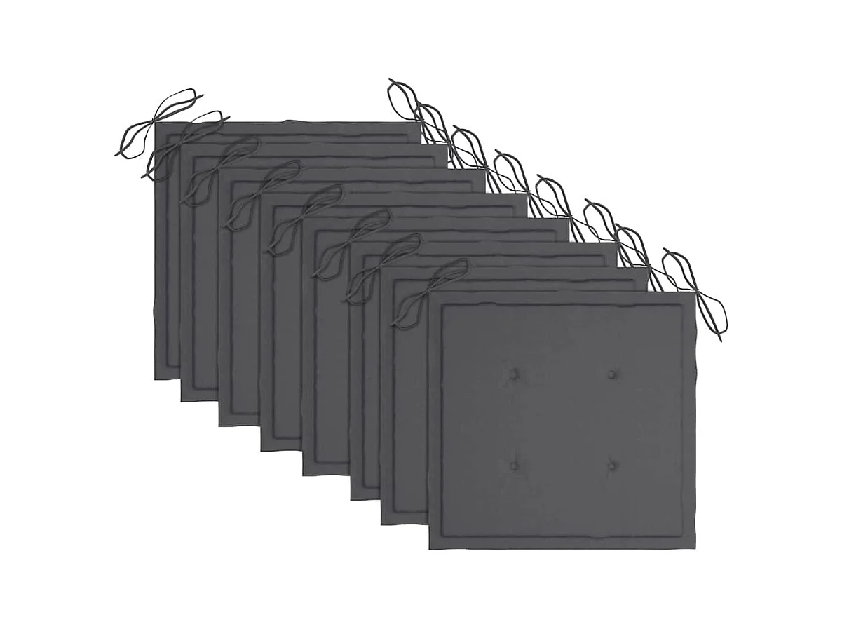 Outdoor Klappstühle 8er Set mit Auflagen Akazienholz