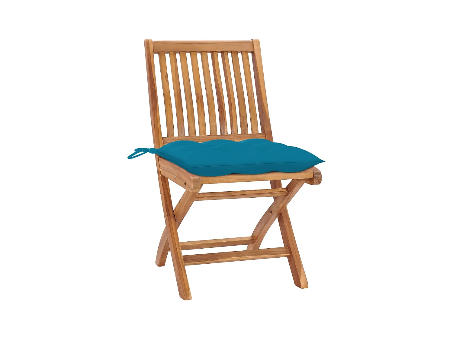 Set di 4 sedie da giardino pieghevoli con cuscini in teak massello