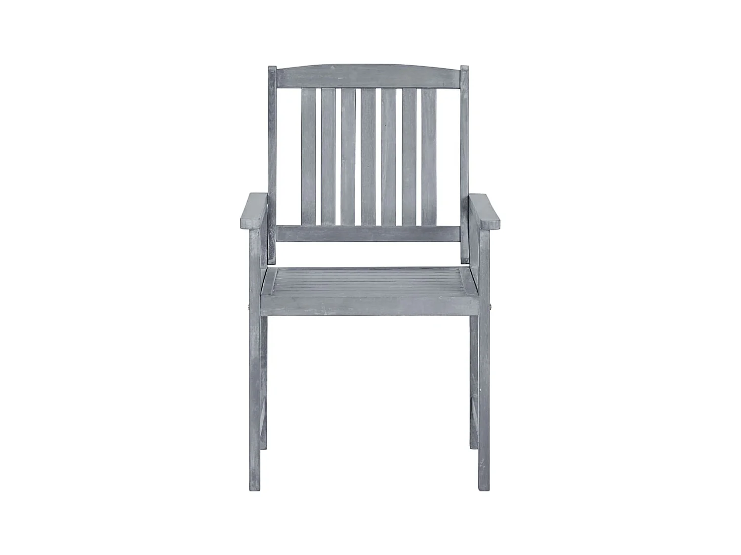 Set di 8 sedie e cuscini da giardino in legno massello di acacia grigio