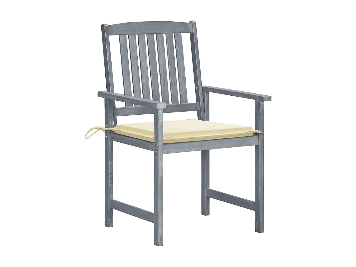 Tuinstoelen en kussens set van 8 massief acaciahout grijs