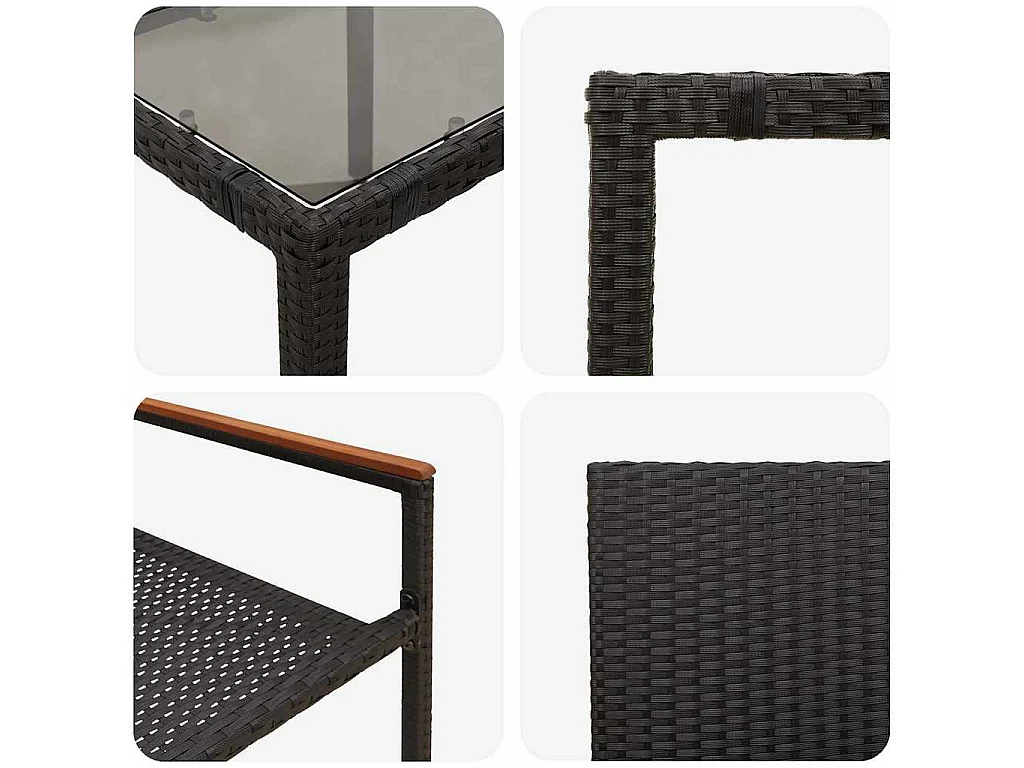 Set da pranzo da giardino 5 pezzi nero