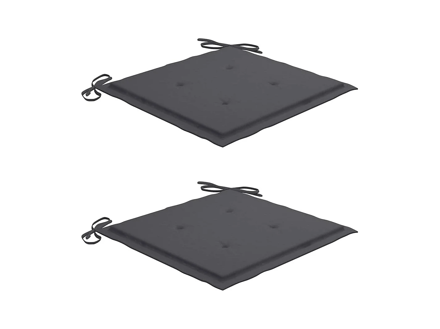 Juego de 2 sillas y cojines de jardín color antracita Madera de teca