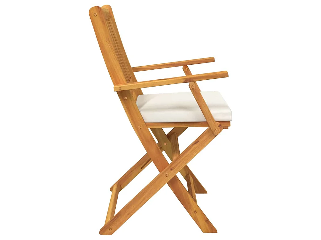 Klappstuhl mit Kissen klappbar 4-tlg. Weiß 49 x 57,5 x 92cm