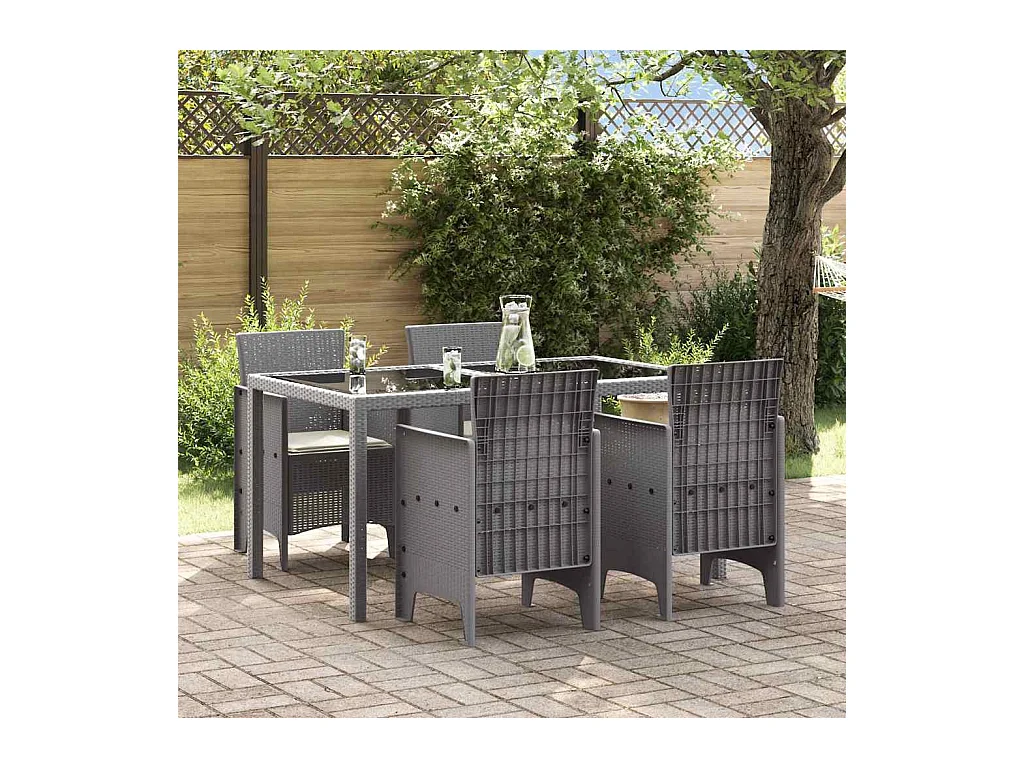 Chaise de jardin 4 pcs Gris clair 53 x 49 x 85 cm PP