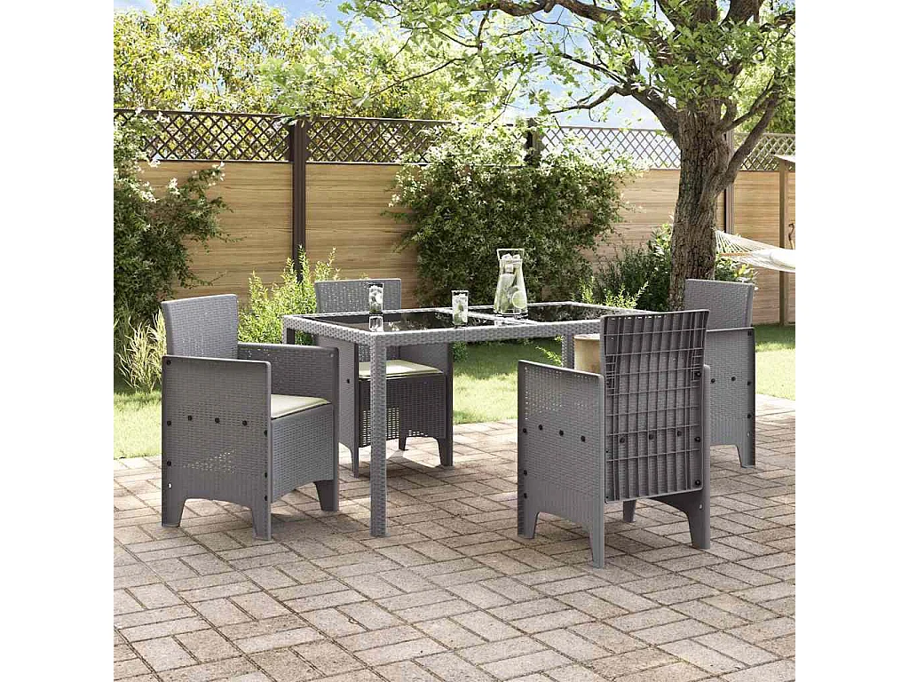 Chaise de jardin 4 pcs Gris clair 53 x 49 x 85 cm PP