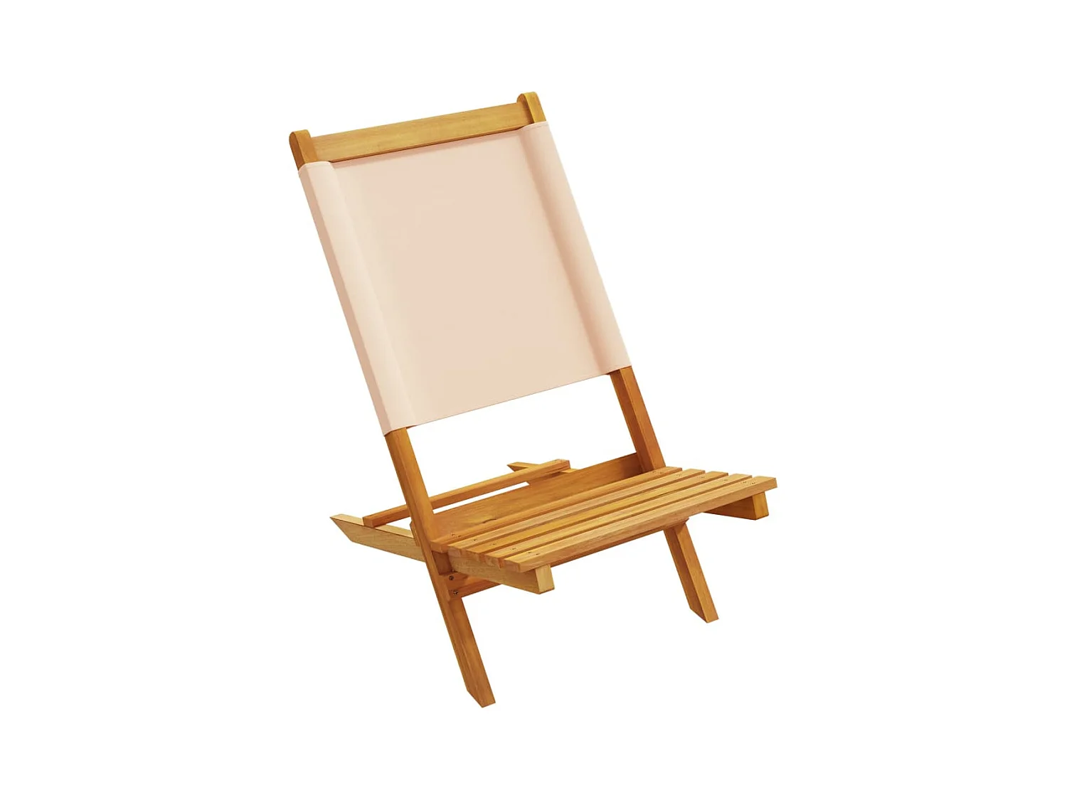 Chaises de jardin lot de 2 beige bois d'acacia massif et tissu
