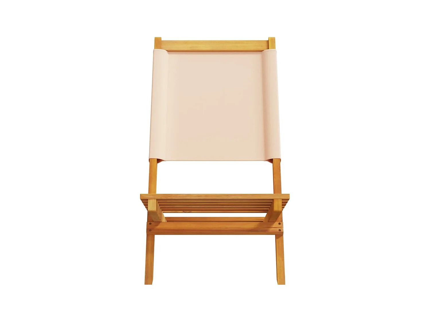 Chaises de jardin lot de 2 beige bois d'acacia massif et tissu