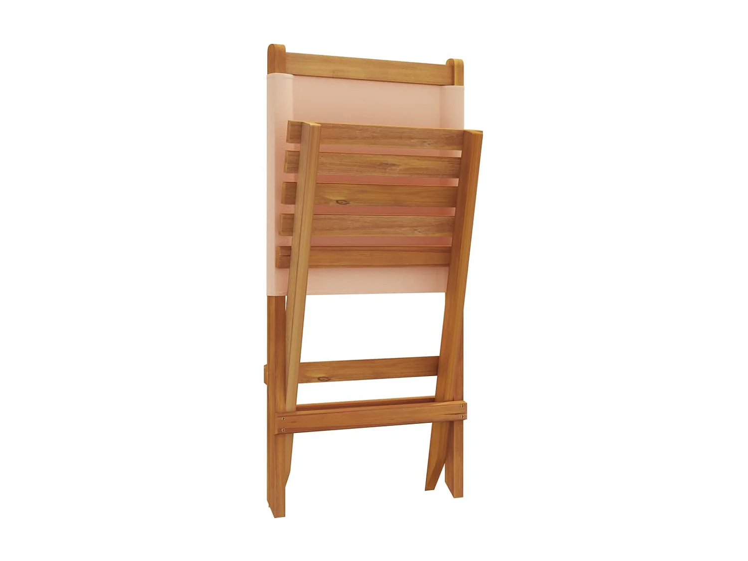 Chaises de jardin lot de 2 beige bois d'acacia massif et tissu