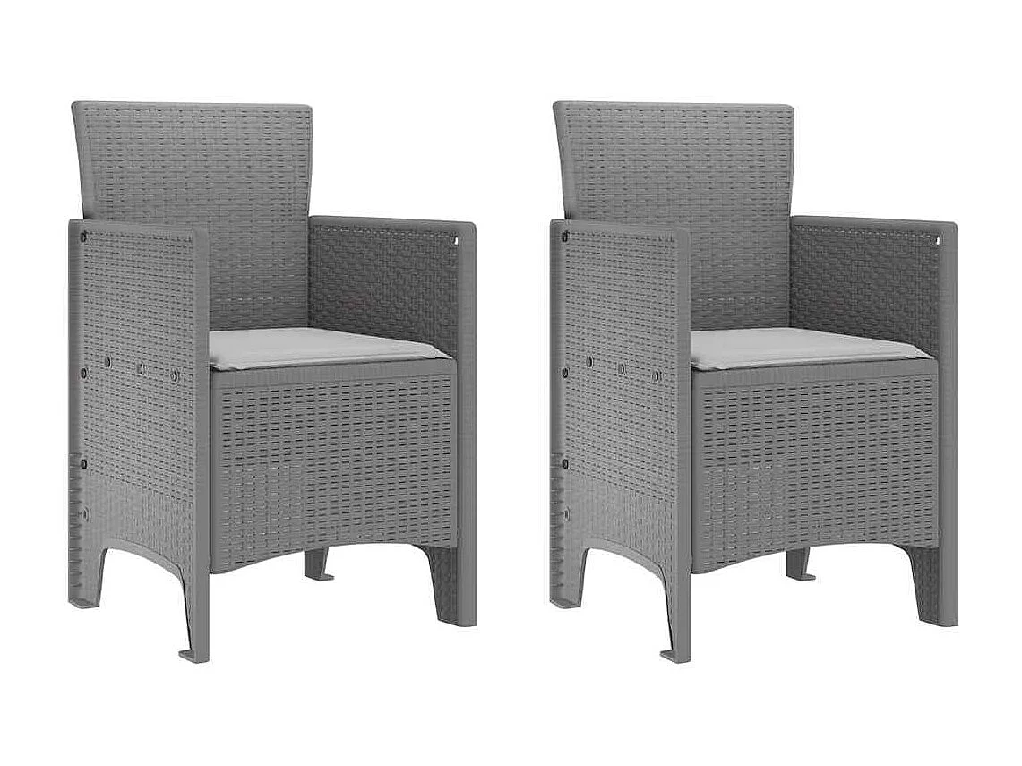 Chaise de jardin 2 pcs Gris clair 53 x 49 x 85 cm PP