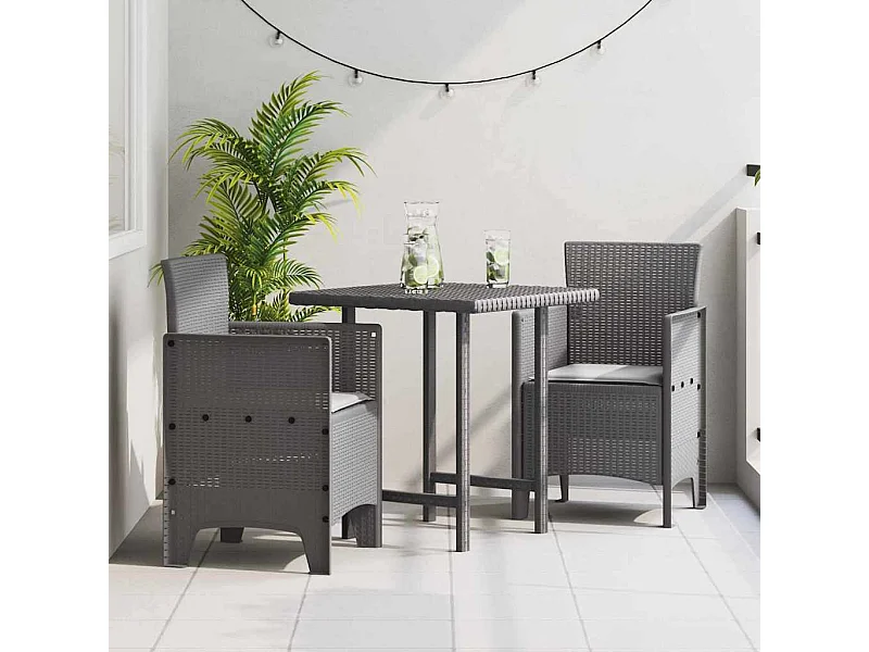 Sedia da giardino 2 pezzi Grigio chiaro 53 x 49 x 85 cm PP