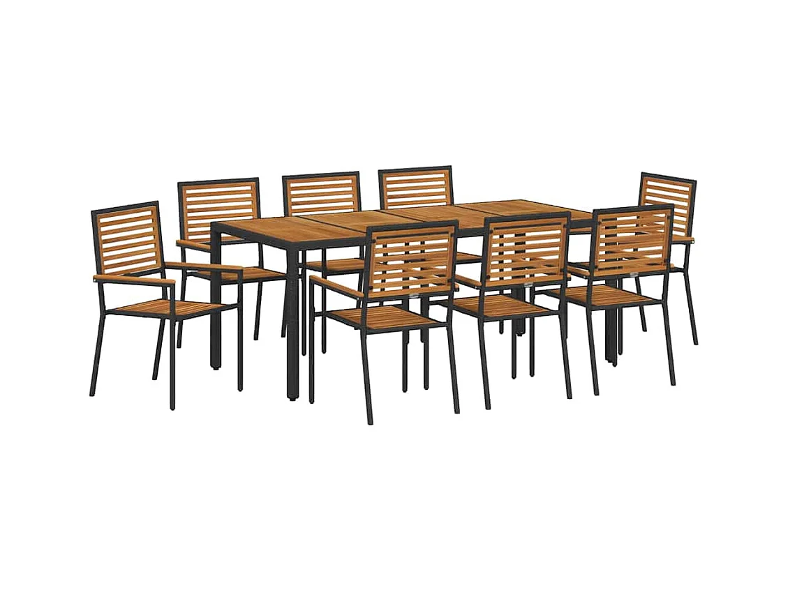 9-delige tuinset zwart