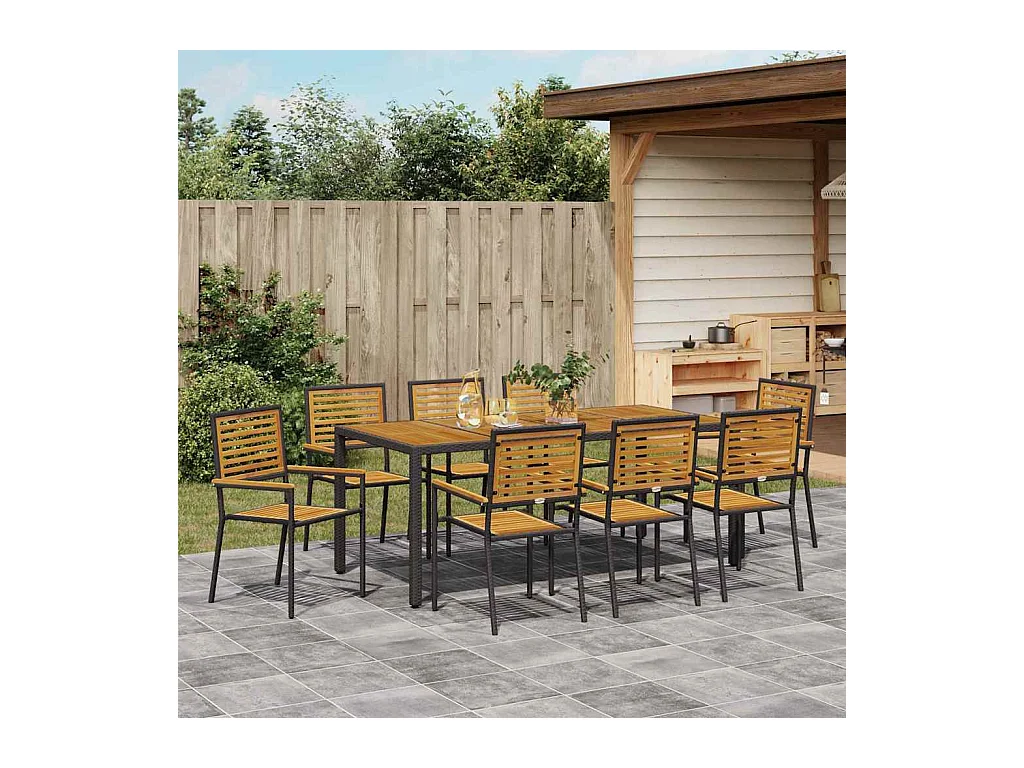 9-delige tuinset zwart