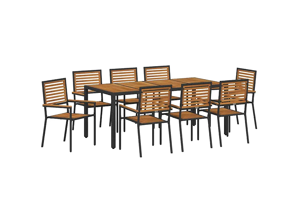 9-delige tuinset zwart