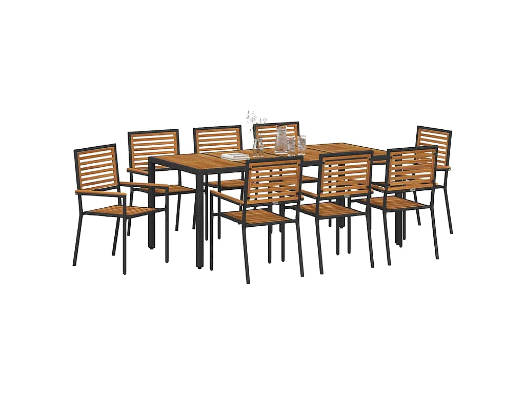 9-delige tuinset zwart